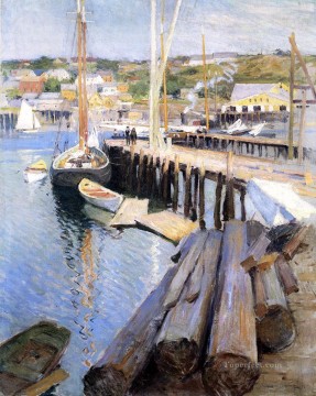 魚埠頭グロスターの風景ウィラード・リロイ・メトカーフ Oil Paintings